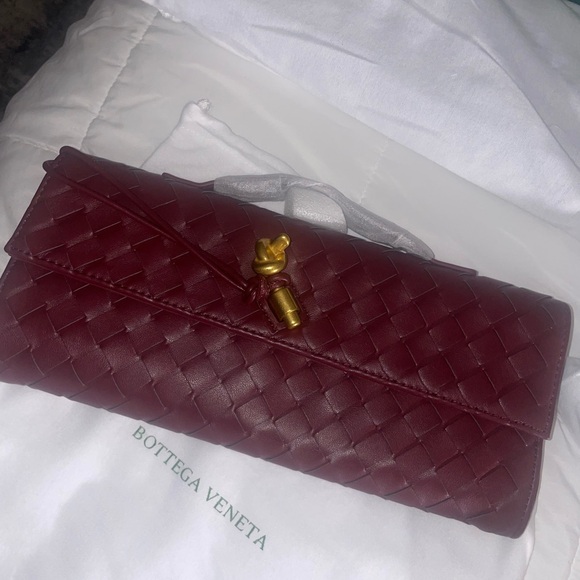 Bottega Veneta wine burgundy andiamo clutch Vegan leather - Picture 4 of 9